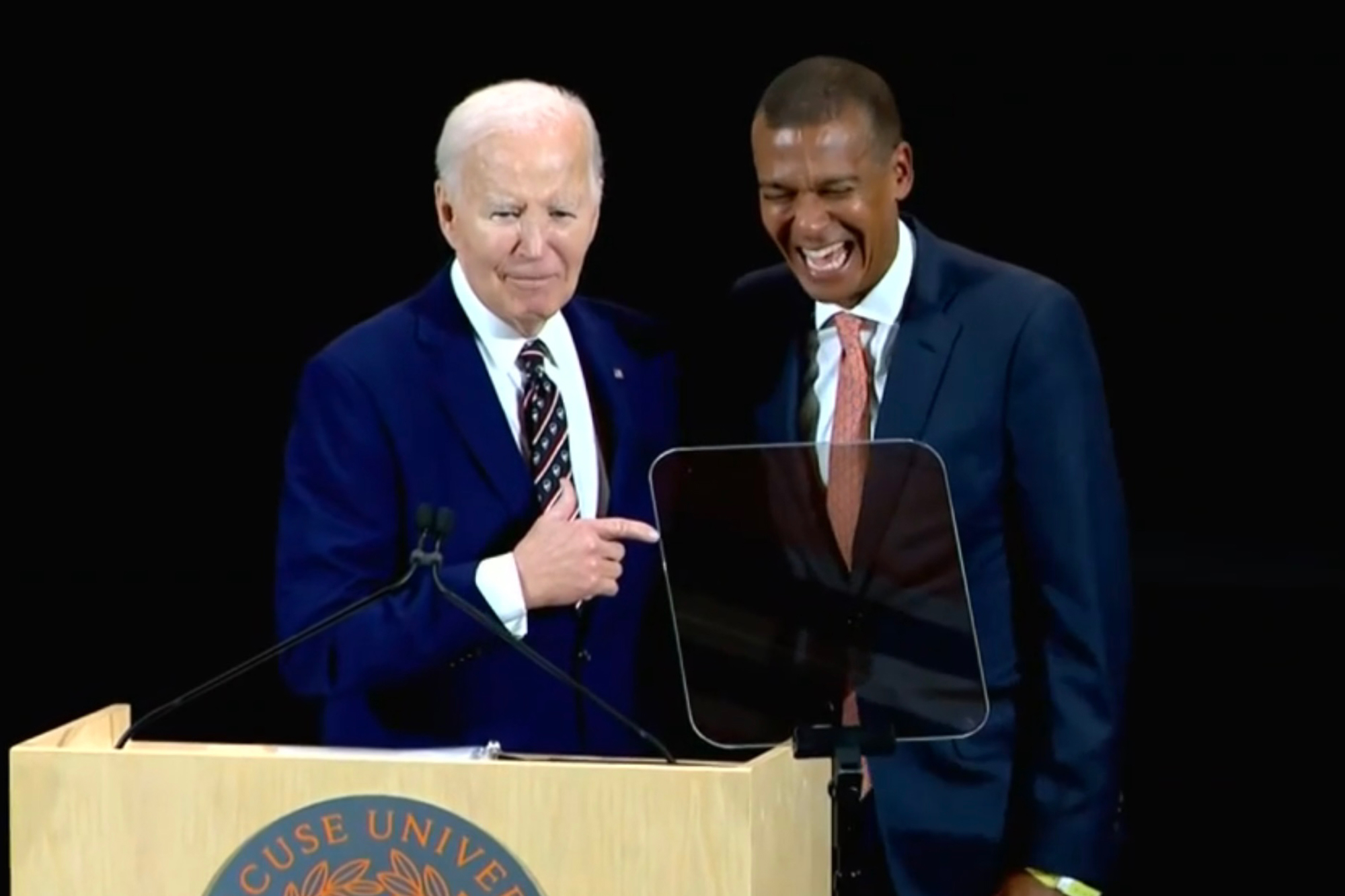Biden gaffe with Syracuse University trustee who ‘looks like’ Obama deemed ‘racist:’ ‘Barack, what are you doing?’