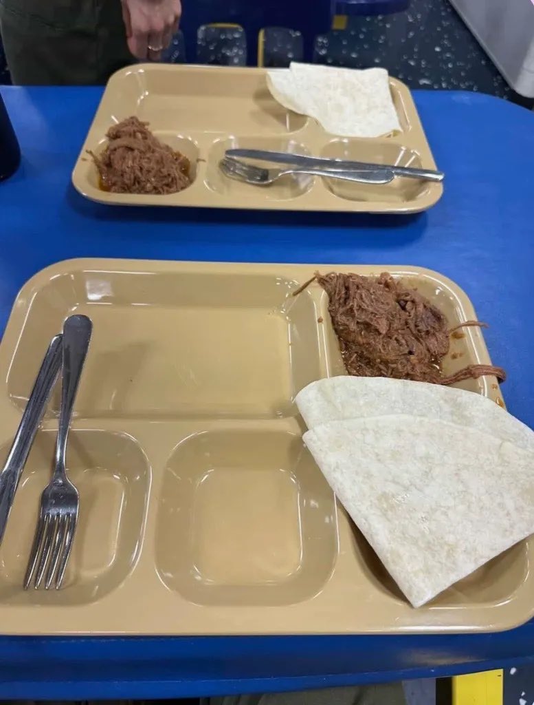 Navy denies ‘poor quality’ food on warships deployed to Middle East after viral photos of ‘rationed slop’