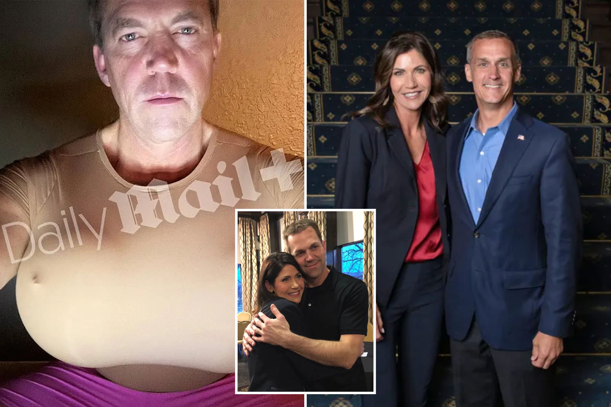 Kristi Noem’s lover Corey Lewandowski is standing by her after pics of husband’s cross-dressing fetish leak