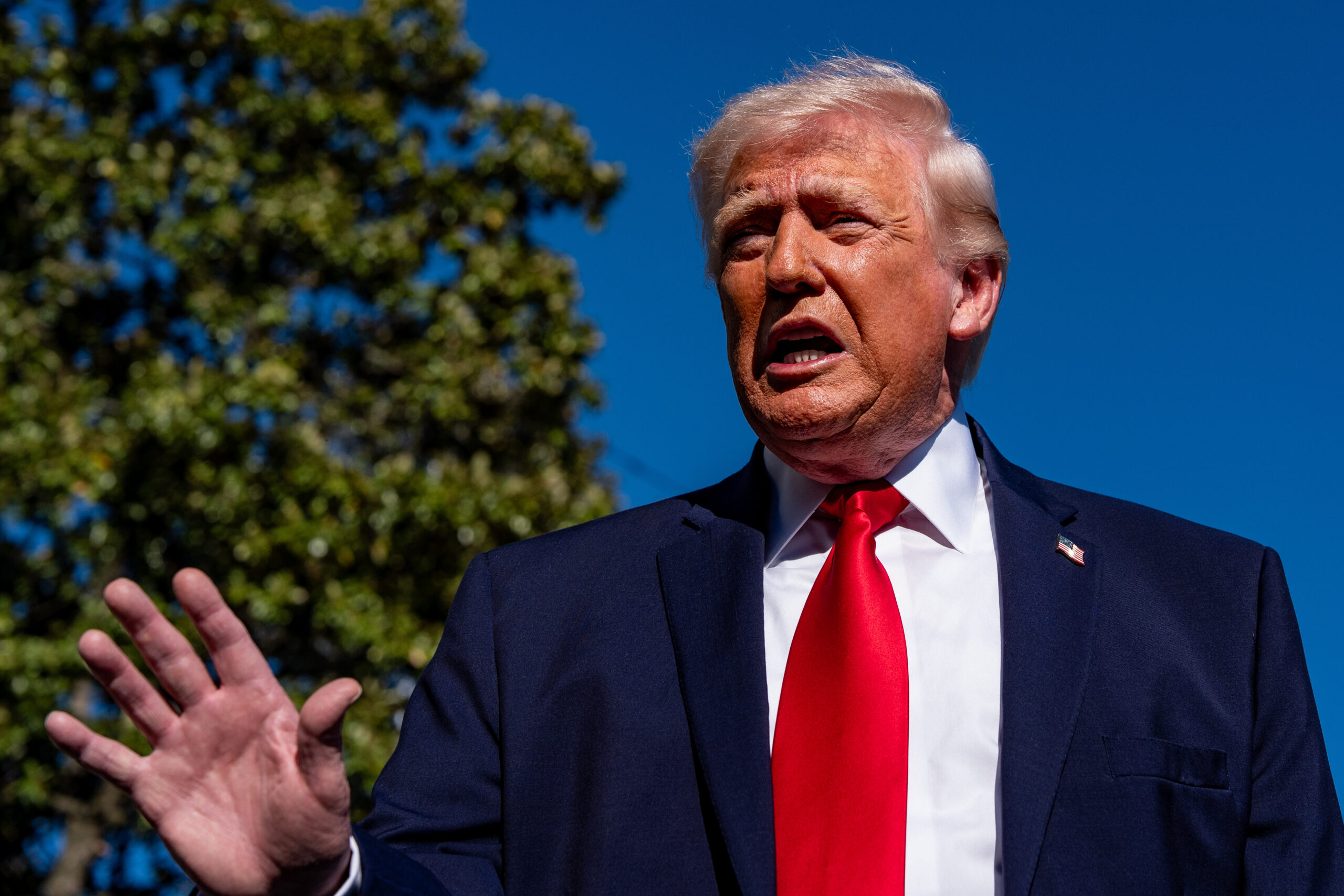 Trump says Iran ‘choking like a stuffed pig’ on Strait of Hormuz blockade