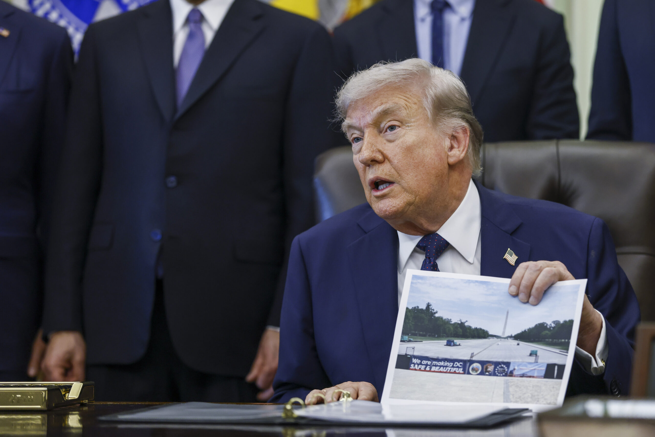 Trump pledges to clean up ‘filthy’ Lincoln Memorial reflecting pool and turn it ‘American-flag blue’