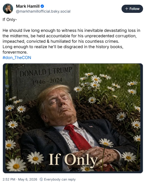 ‘Star Wars’ actor Mark Hamill deletes image depicting Trump as deceased, posts new photo to ‘apologize’ after backlash