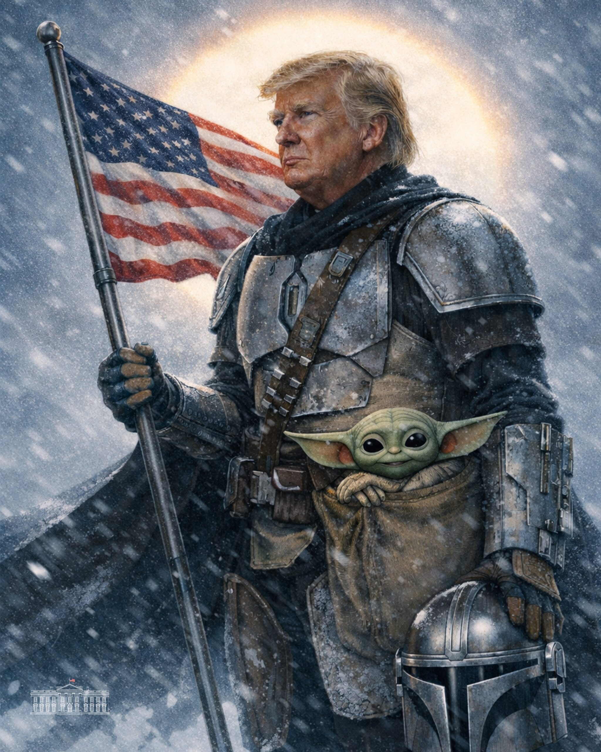 White House marks ‘Star Wars Day’ by sharing meme of Trump as the Mandalorian — with Baby Yoda by his side
