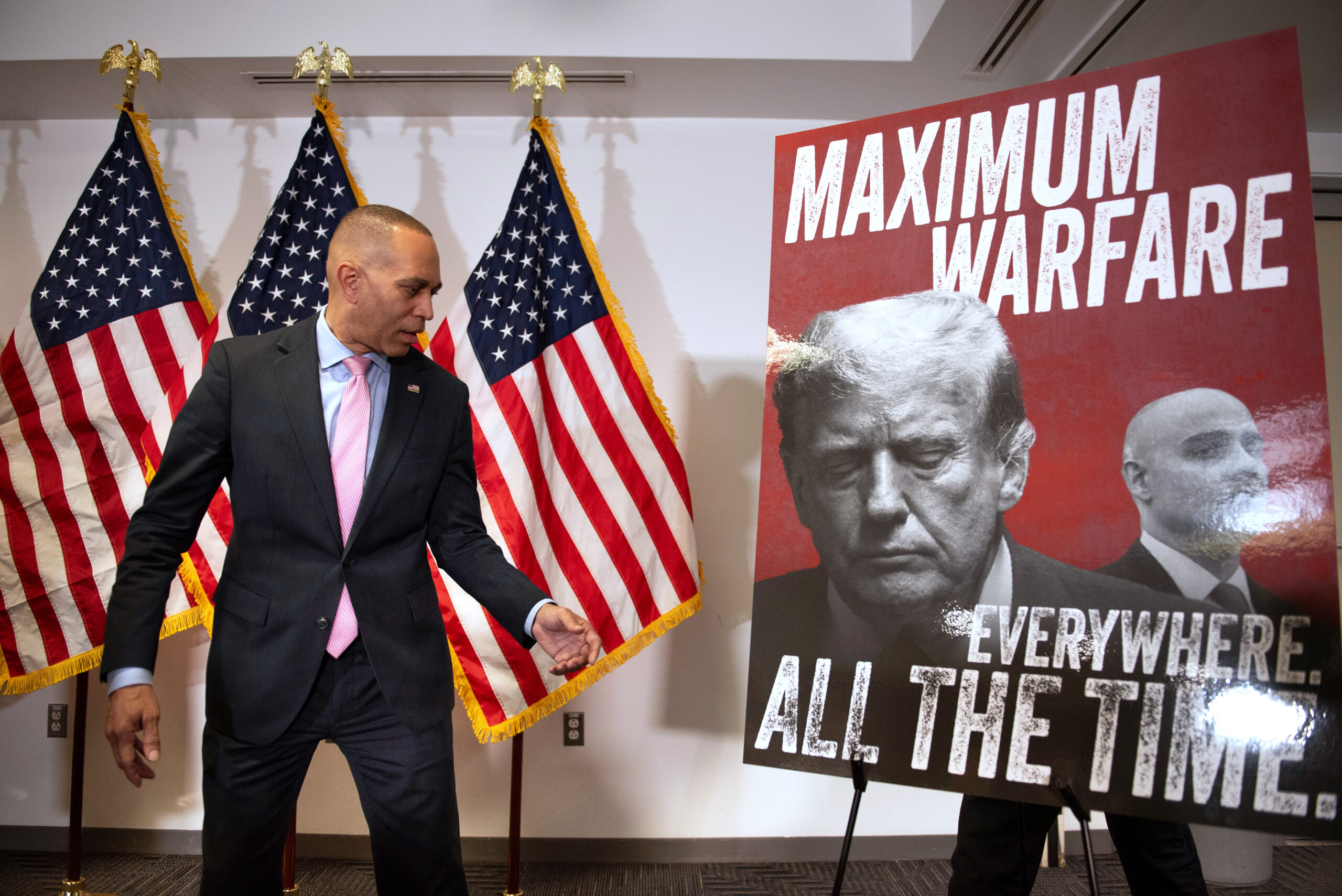 Trump demands Hakeem Jeffries be charged with inciting violence with ‘maximum warfare’ rhetoric