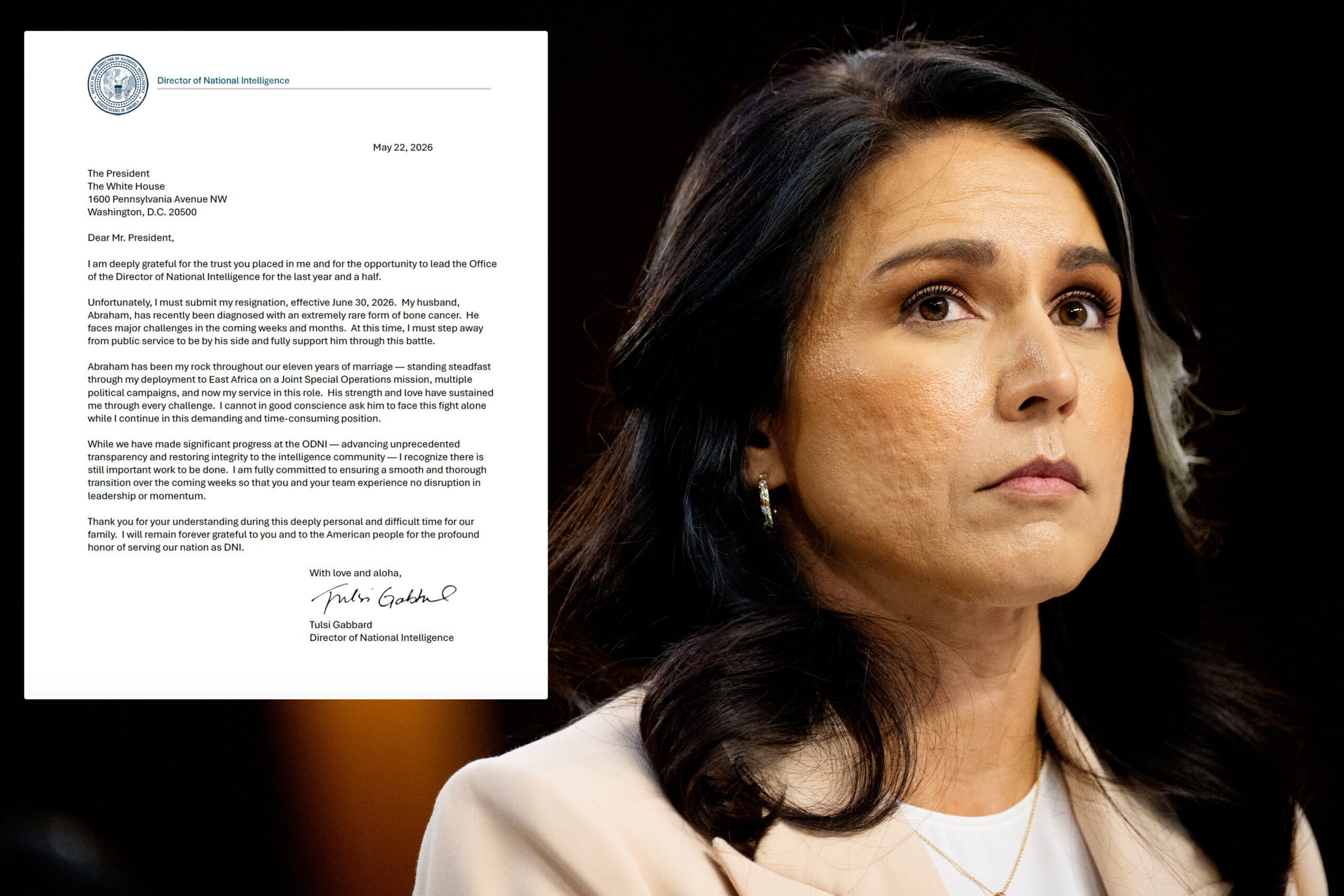 Read DNI Tulsi Gabbard’s heartbreaking resignation letter to President Trump in full