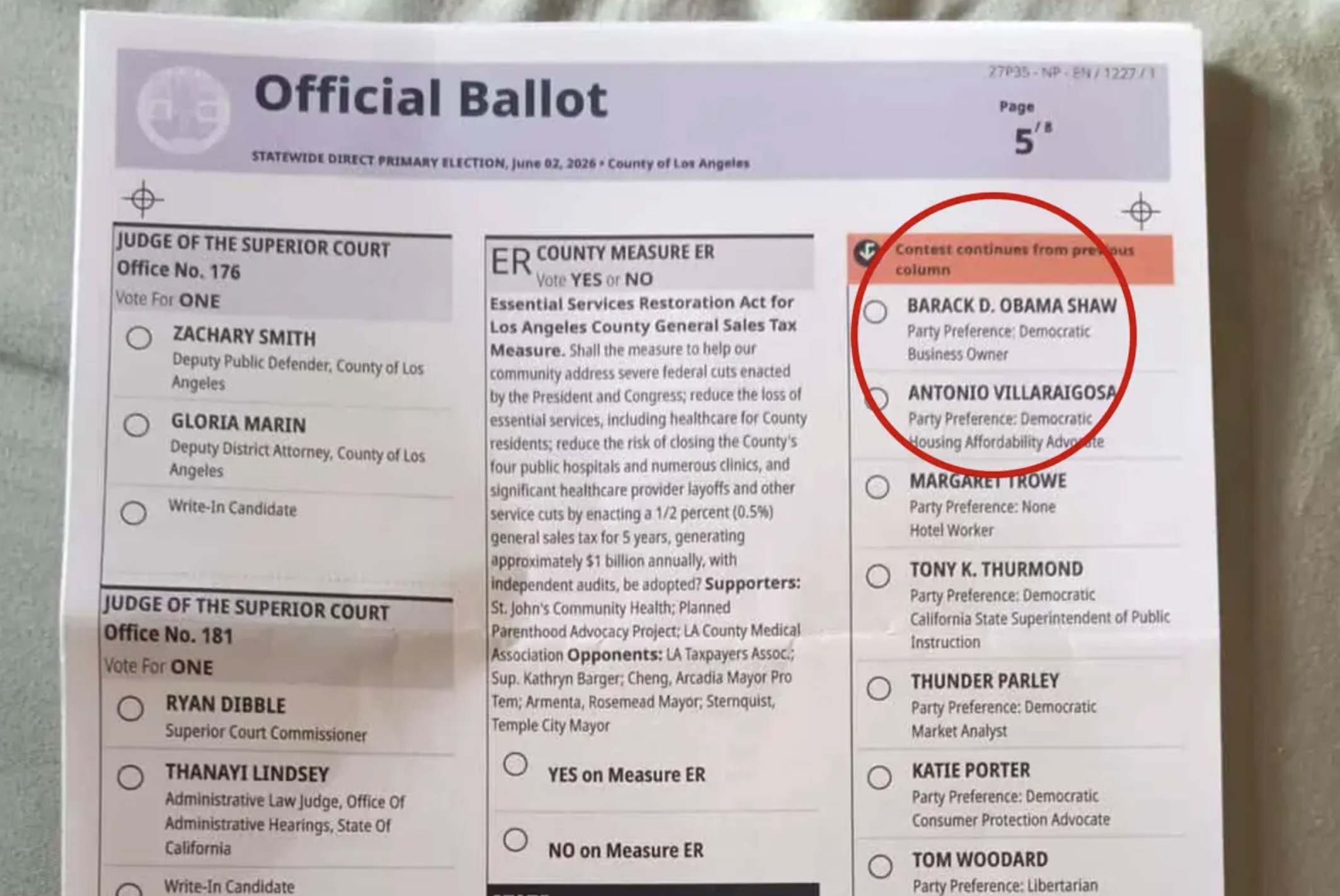 Longshot California gov candidate with presidential name launches bid for White House