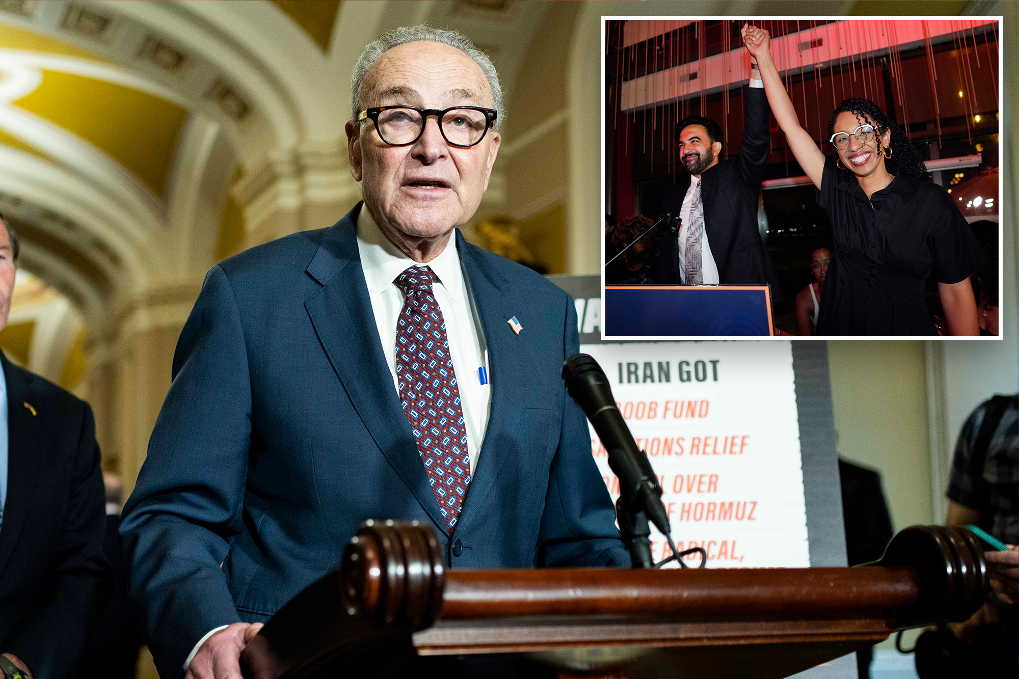 Chuck Schumer, Hakeem Jeffries shrug off Mamdani’s NYC socialist sweep — as ‘normie’ Dems erupt over ‘wackjob’ invasion