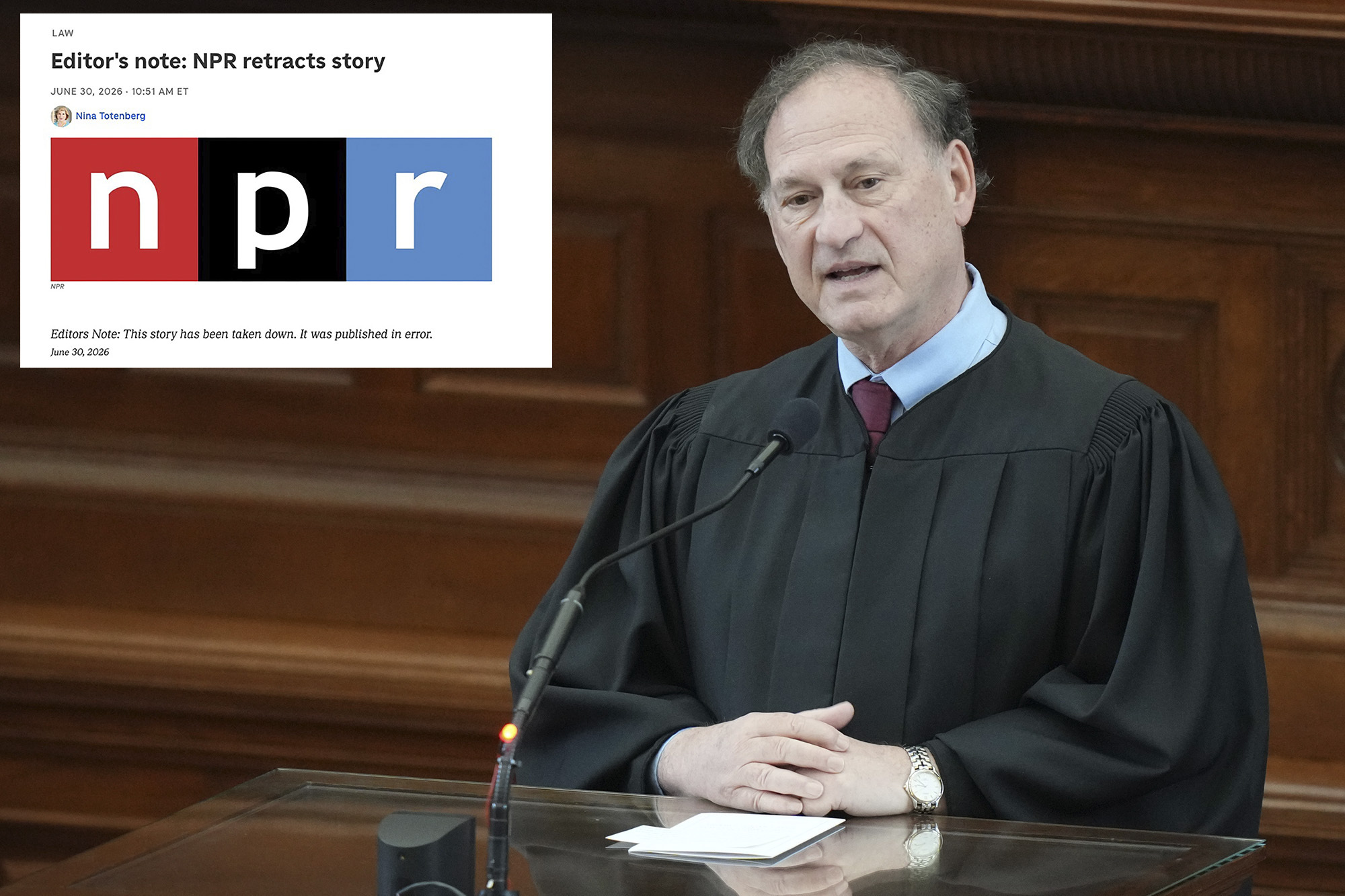 NPR erroneously reports Samuel Alito is retiring, minutes after Supreme Court’s birthright citizenship ruling