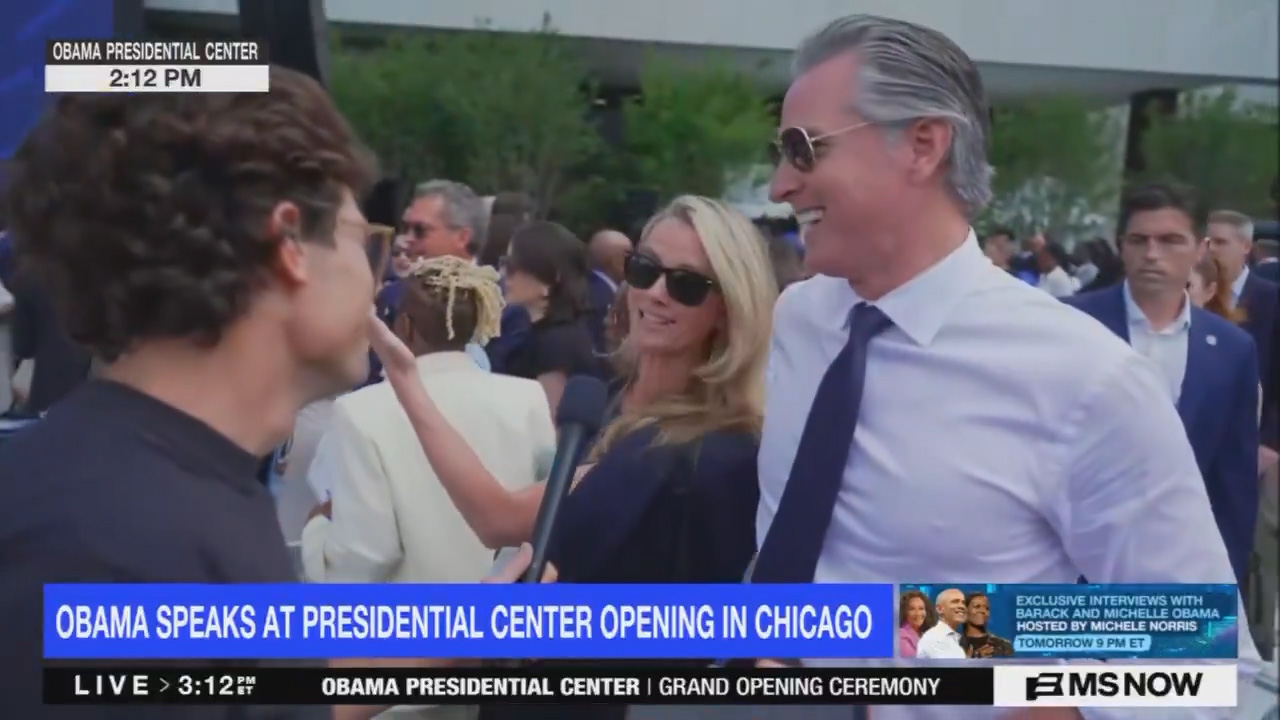 Jennifer Siebel Newsom dodges question on DOJ probe at Obama event