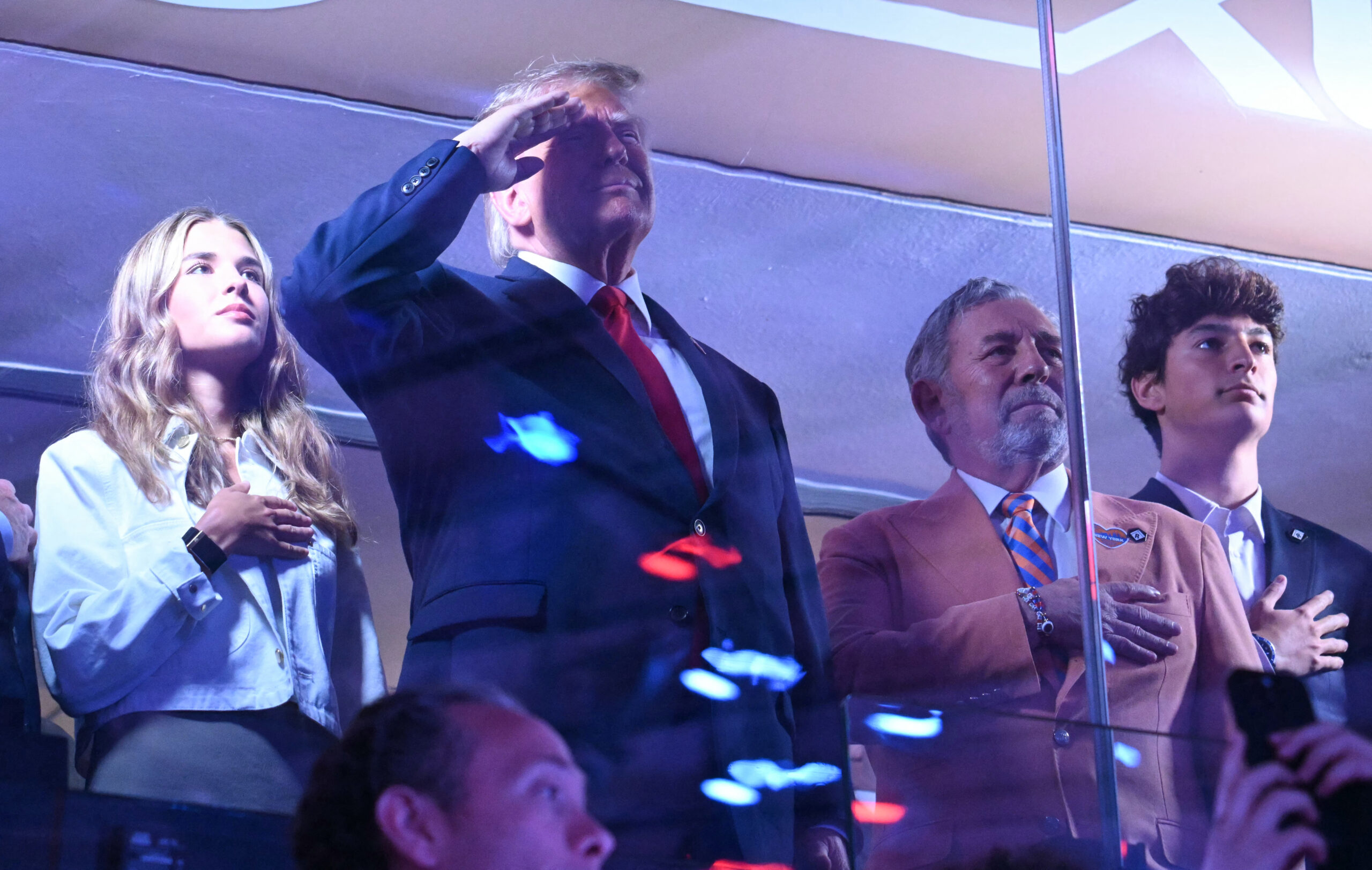 Trump salutes MSG crowd during national anthem of Knicks Game 3 — but some fans boo