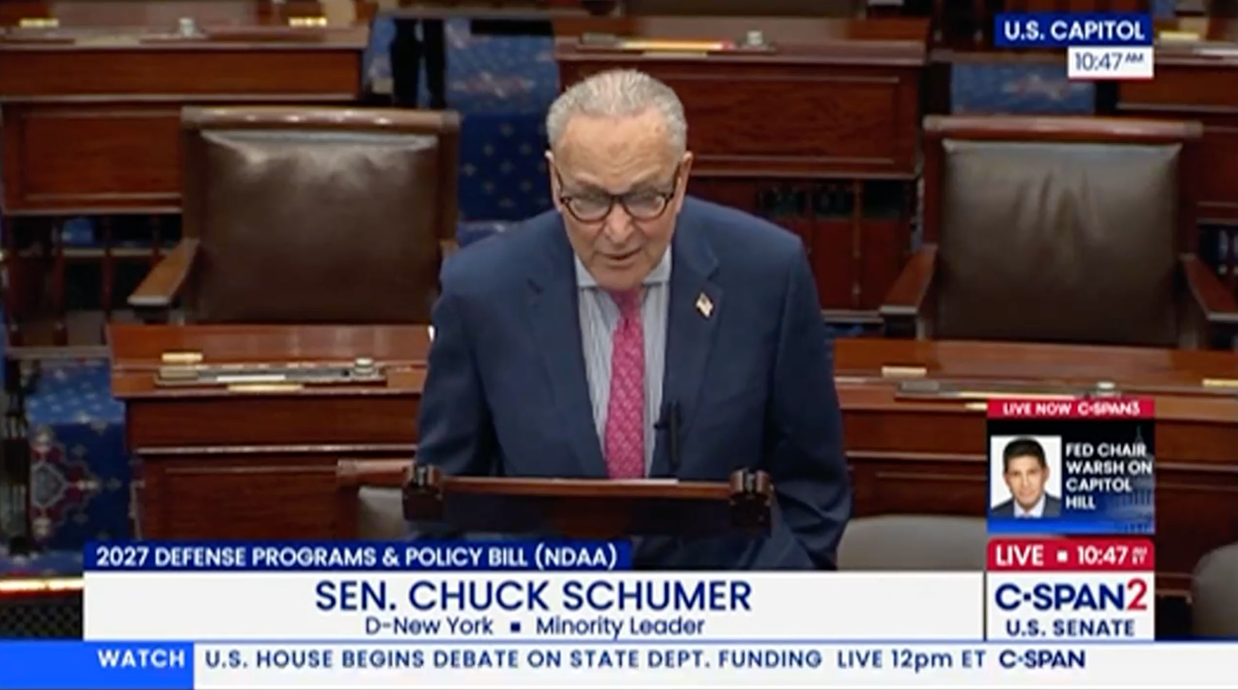Chuck Schumer appears to let loose huge fart on Senate floor