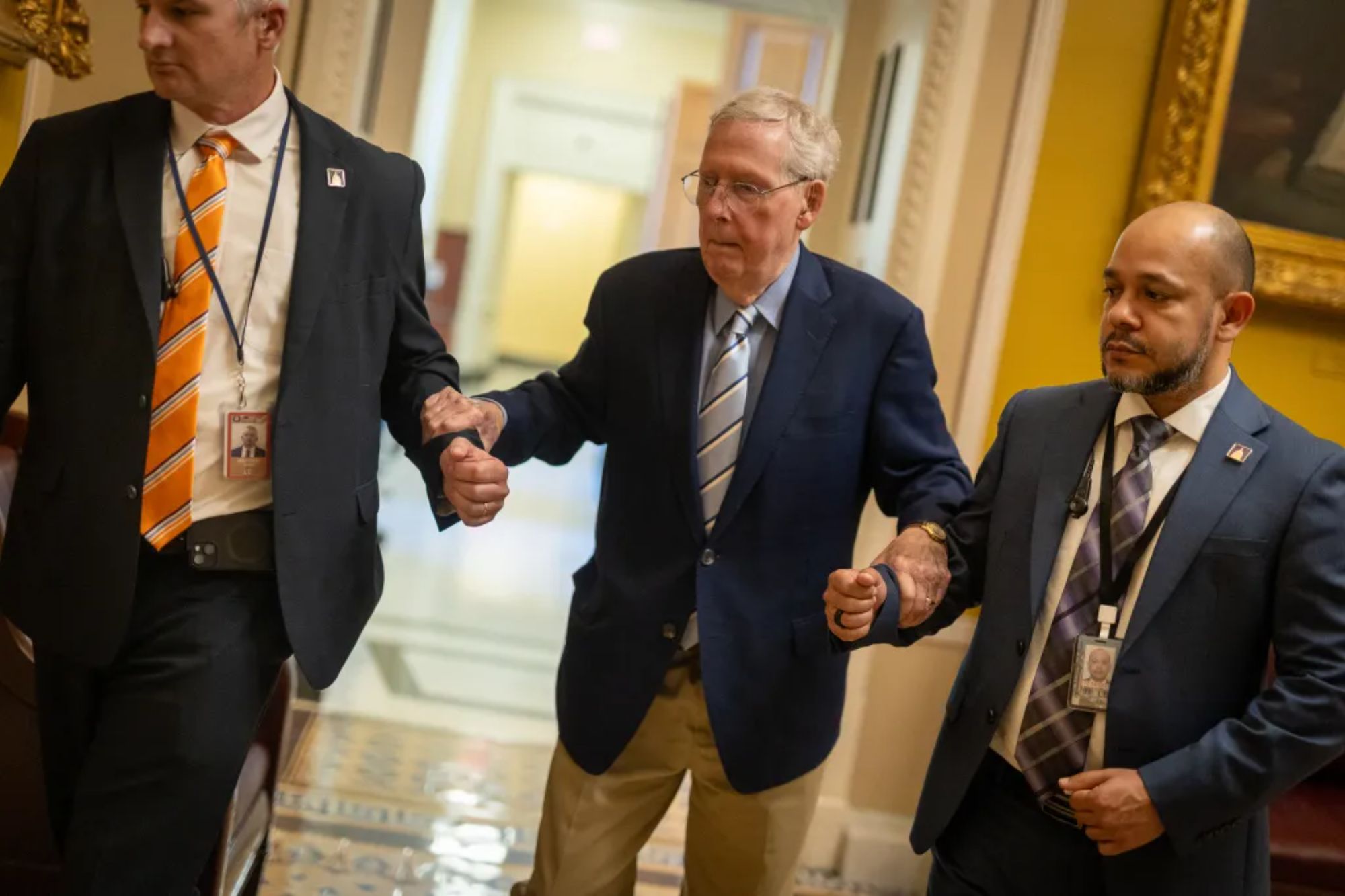 Sen. Mitch McConnell, 84, remains hospitalized but ‘continues to improve’ after health scare