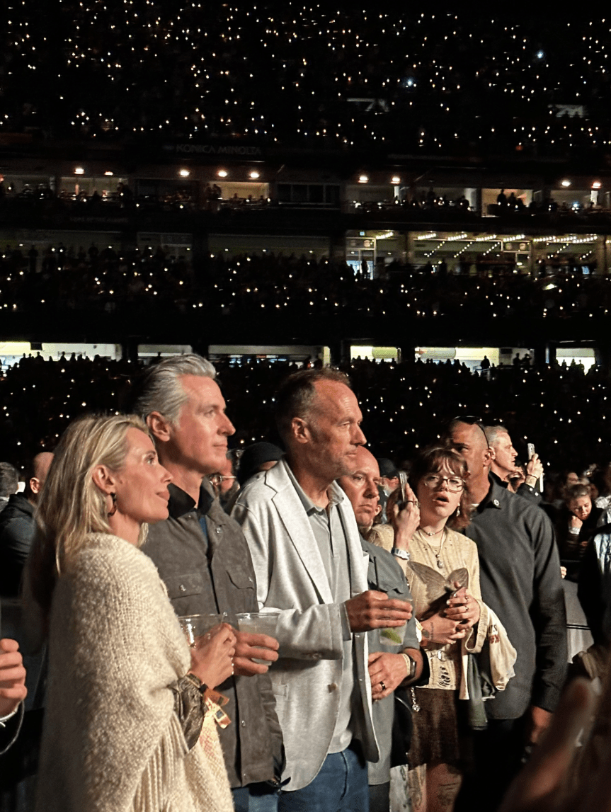 Gavin Newsom and wife Jennifer take a night off as they’re caught partying at Noah Kahan concert