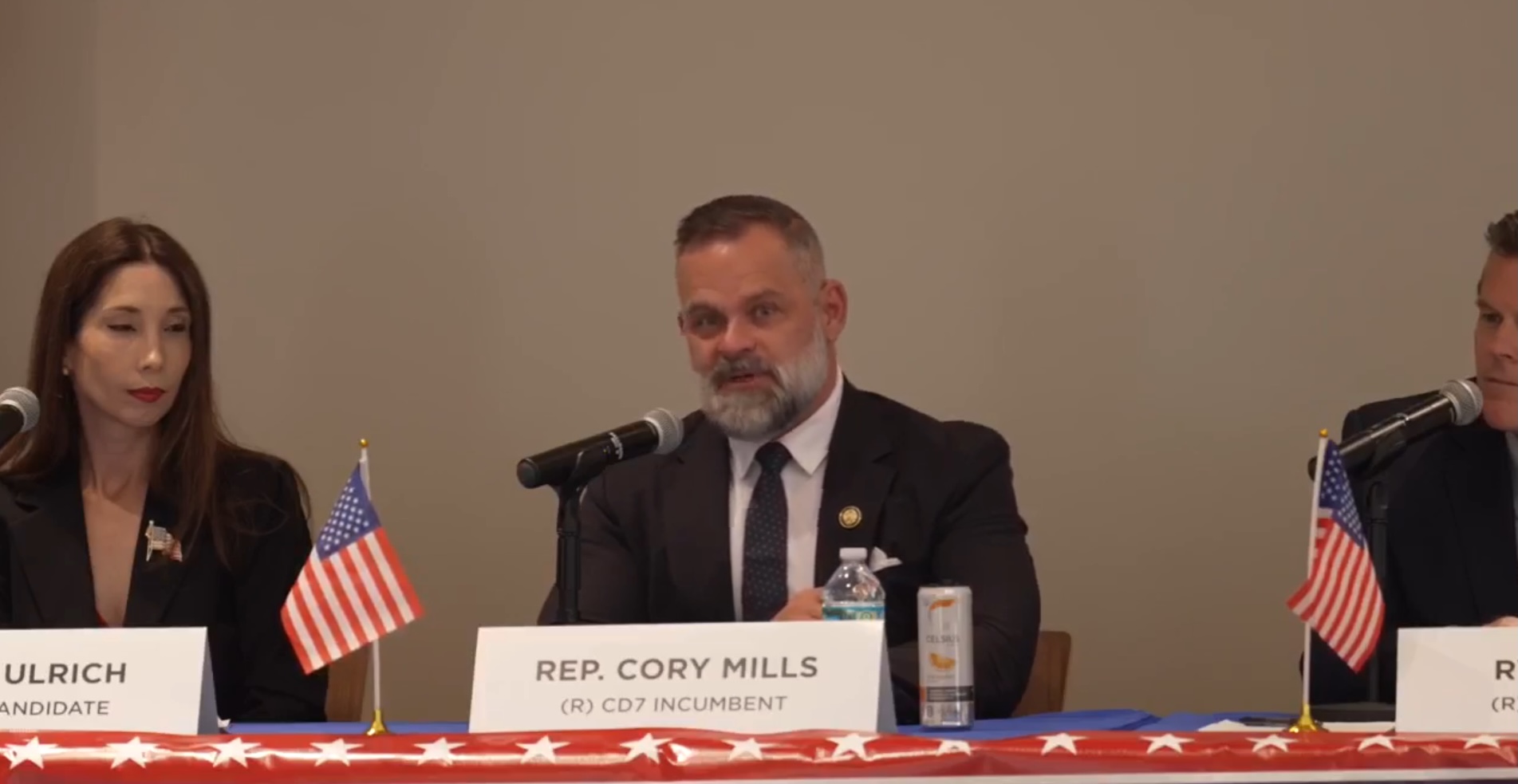 Embattled Rep. Cory Mills pressed on ‘stolen valor’ claims and even his religion at fiery GOP primary debate 